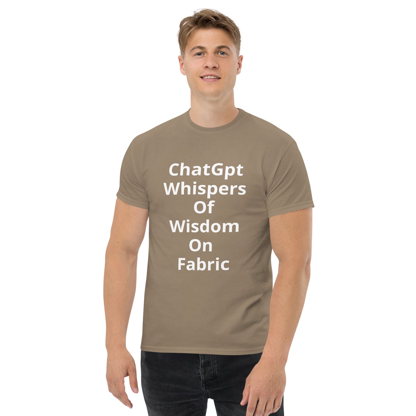 CHATGPT WHISPERS OF WISDOM ON FABRIC T SHIRT