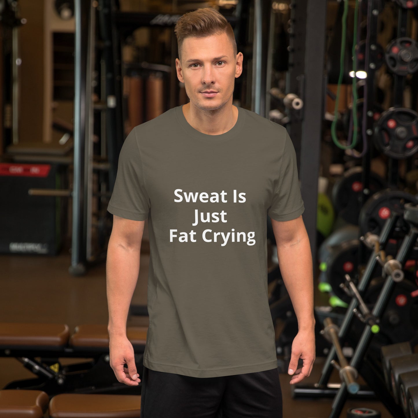 SWEAT IS JUST FAT CARYING T SHIRT